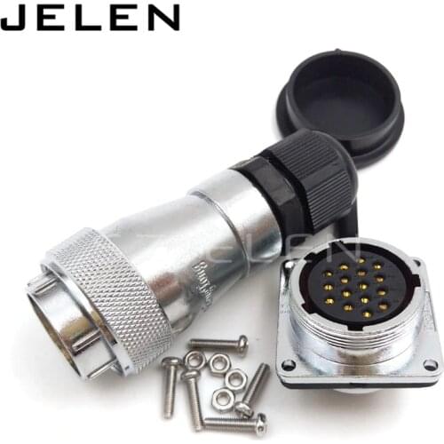 WF28 serie 16 pin waterproof connector IP67 male and female connector, LED 16 pins power cable panel mount connector