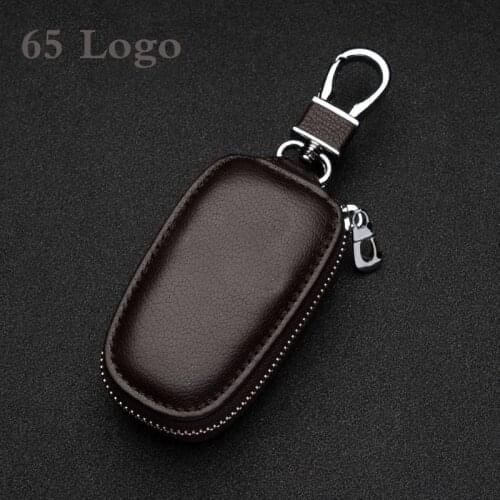 2021 Leather Car Key Cover Key Case With Logo For Jeep Lincoln Volvo Mini Ford Nissan Opel Acura Hyundai Honda Car Accessories