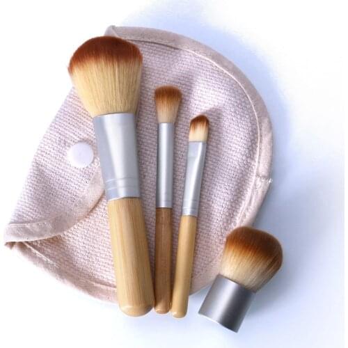 4PCS/LOT Bamboo Brush Foundation Brush Make-up Brushes Cosmetic Face Powder Brush For Makeup Beauty Tool