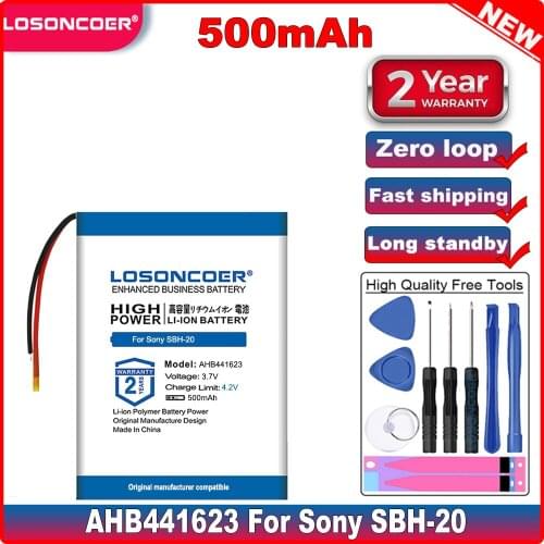 LOSONCOER Good Quality Battery 500mAh 381424 AHB441623 Battery for Sony SBH-20 Wireless Headset