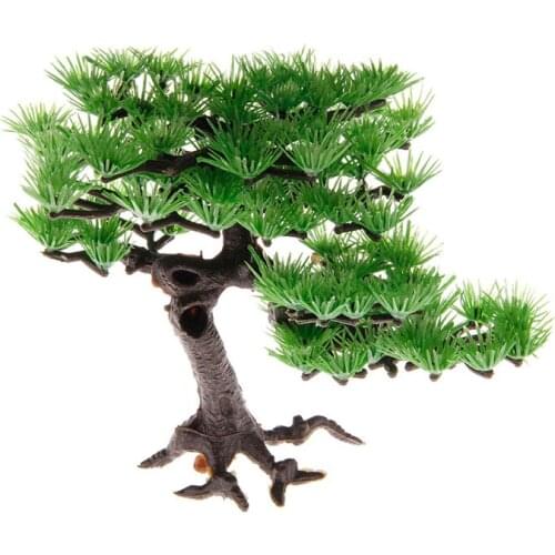 Aquarium Artificial Plants Plastic Pine Fish Tank Accessories Bonsai Decoration