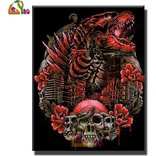 5d Diamond Painting Horror Tiger Skull Rhinestone Full Square Diamond Embroidery Animal Mosaic Home Decor 5d Diy Gift Handmade