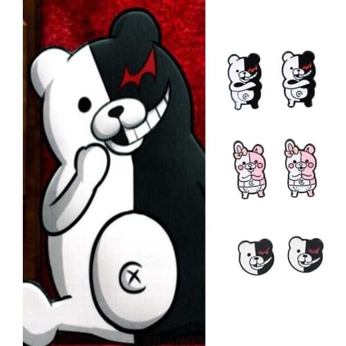 Anime Danganronpa Cosplay Enamel Metal Small Earrings Kawaii Figures Monokuma Nagito Komaeda Nanami ChiaKi Ear Studs Teens Gift