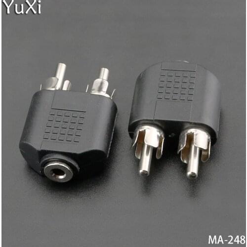 YuXi 3.5mm Jack Stereo Female To 2 Male RCA Plug Adapter M/F Y Splitter RCA Audio Adapter lotus port replace