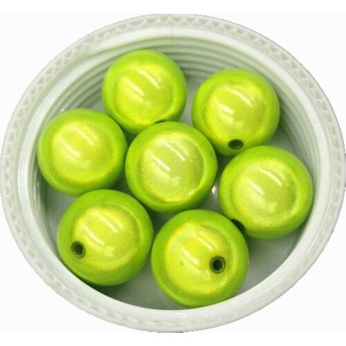 Free Shipping 120PCS/Bag 20MM Chunky Round Shape Acrylic Miracle Beads for Girls Bubblegum Jewelry Necklace Making Light Green