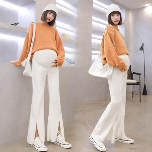 Pregnant Womens Pants Spring Wear Trousers KoreanVersion Of Autumn And Winter Fork Fashion Network Red Broad LegsTo Support