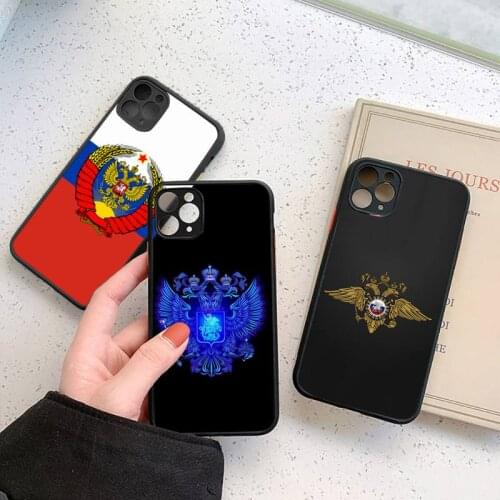 Russia flag Emblem Phone Case For iphone 12 11 7 8 plus mini x xs xr pro max matte transparent cover