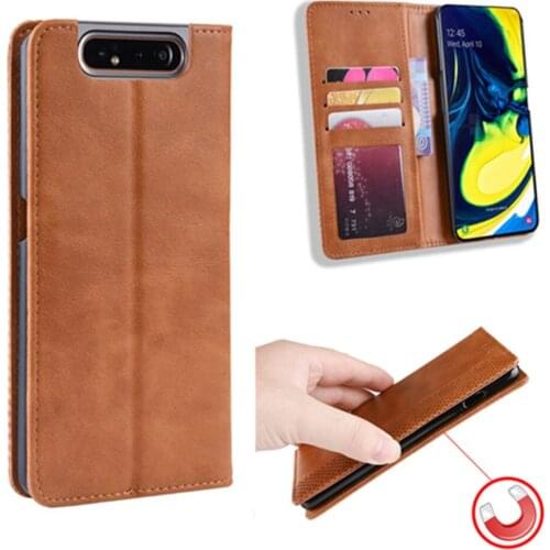For Samsung Galaxy A80 Case Luxury Flip PU Leather Wallet Magnetic Adsorption Case For Samsung A90 A805F SM-A805F Phone Bags