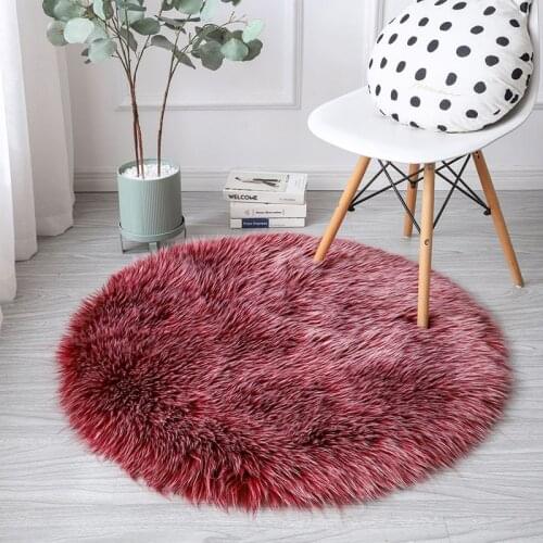 Home textiles round carpet sheep-like fox wool living room study washable carpet hanging basket chair tent floor mat