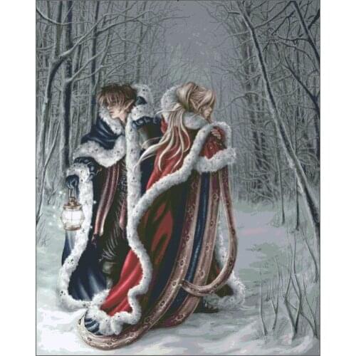 Silon Winter Cross Stitch Kits Crafts Top Quality Sewing kit Embroidery Needlework DIY 14CT Canvas Unprinted Decor Handmade