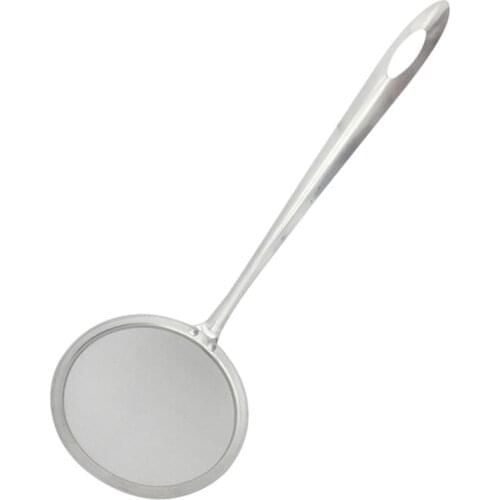 Oil Strainer Stainless Steel Flour Filter with Extended Handle Hanging Hole Fat Oil Skim Kitchen Filtering Tool 2021