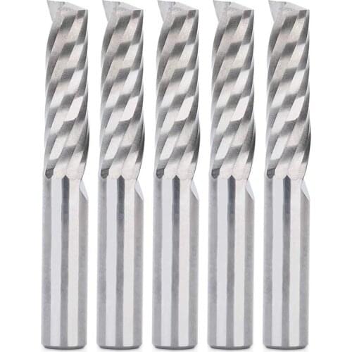 5Pcs Up Down Cut 6MM Spiral Solid Carbide CNC Router Endmill Compression Wood Tungsten End Milling Cutter Tool Bit