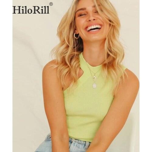 Женские трикотажные майки HiloRill China At AliExpress