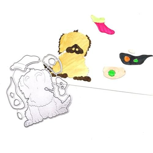 Julyarts 6Pcs Animal Dog Die Metal Cutting Die Stencil For Scrapbooking Stamps DIY Card Making Die Metal Crafts Die Cut Stitch