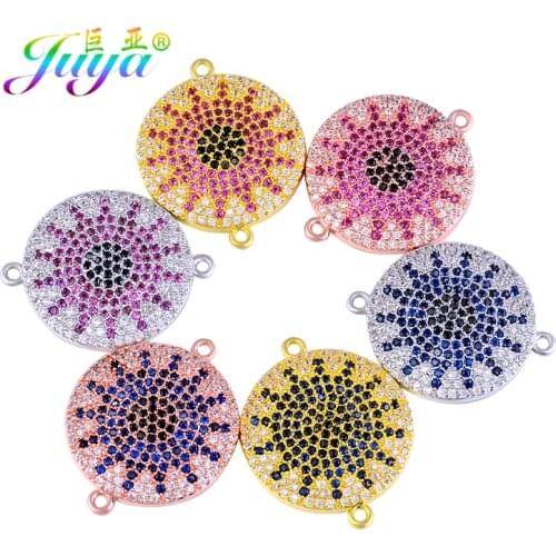 Juya DIY Bracelets Earrings Making Accessories Supplies Gold/Rose Gold Star Pattern Greek Evil Eye Charms Connectors