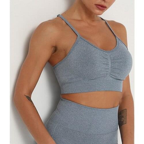 Sexy sports Seamless yoga set fitness clothes sports clothes Tank Top woman gym leggings sports bra Adjustable bra