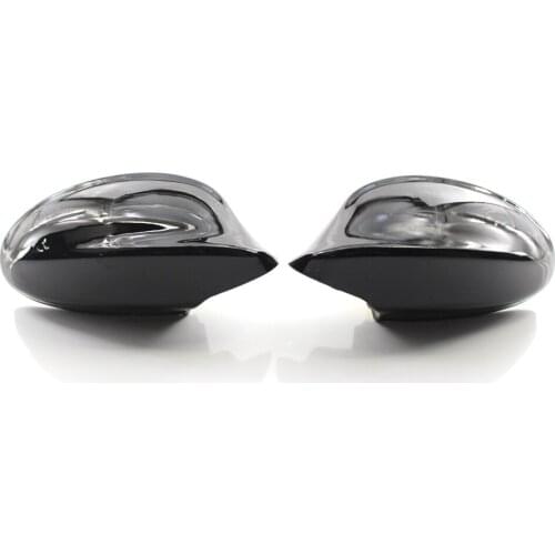 Pair For BMW 3 Series E90 E91 2006-08 Side Mirror Cover Cap Housing Gloss Black