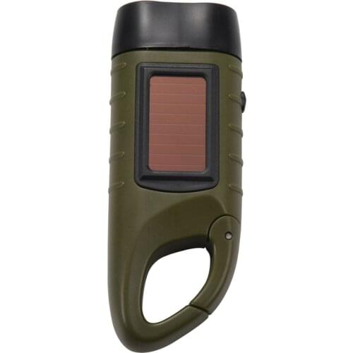 Mini Emergency Hand Crank Dynamo Solar Flashlight Rechargeable LED Light Lamp Charging Powerful Torch For Outdoor Camping