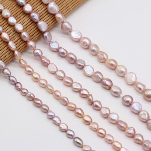 Natural Freshwater Pearl 5-10mm Beads Purple Pink Pearls Jewelry Making DIY Jewelry Necklace Bracelet Accessories 36CM