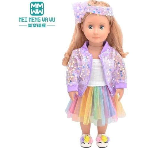 Clothes for doll fit 18inch American doll accessories Fashion jackets, camisoles, short skirts Girls gift