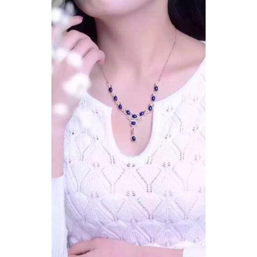 Natural Lapis necklace, low price, 925 Sterling silver, special counter quality, novel style