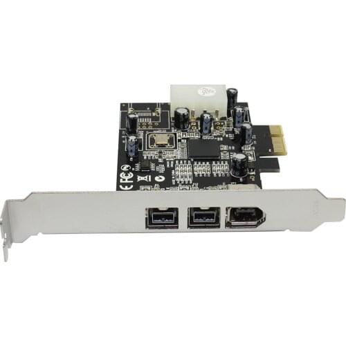 PCIE Combo 3 Ports 2x 1394B 9Pin + 1x 1394A 6Pin PCI-Express Controller Card Adapter Expansion IEEE 1394 B+A for FireWire 800 PC