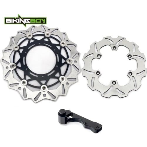 BIKINGBOY 320mm Front Rear Brake Discs Rotors Bracket DR-Z DRZ 400 SM Super Motard 05 06 07 08 09 10 11 12 13 14 15 16 17 18 19
