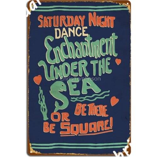 Enchantment Under The Sea Dance Poster Metal Plaque Personalized Wall Club Wall Decor Tin Sign Posters
