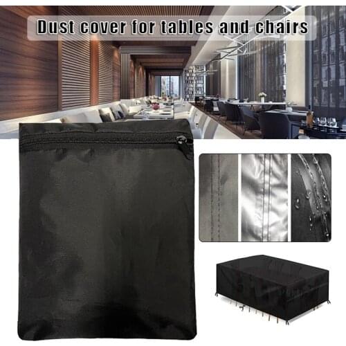 Portable Rectangle Furniture Cover Multifunctional Waterproof Table and Chair Protective Cover for Garden Courtyard TN88