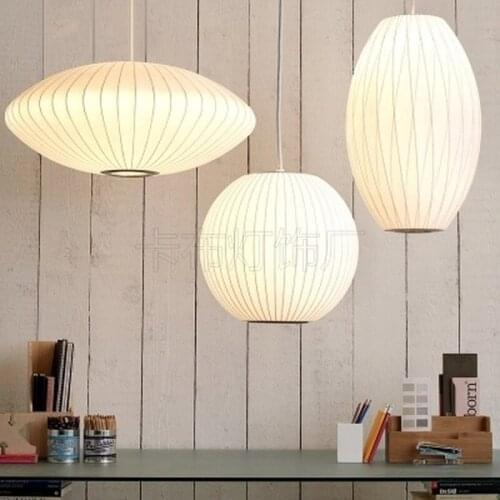 Nordic Silk Pendant Light Staircase Danish Dining Hall Bar Clothing Shop Pendant Lamp Lantern Lampshade Restaurant Tatami Lustre