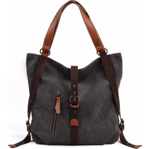 Purse Handbag for Women 2020 vintage Canvas Tote Bag Casual Shoulder Bag School Bag Rucksack Convertible Backpack