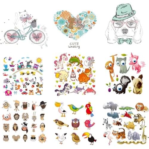 Iron-on Transfers for Clothing Patches for Clothes Cute Stickers Diy Cartoon Patch Flex Fusible Transfer Vinyl Adhesive Stripe C