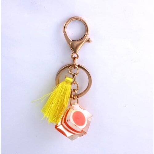 Vestone New fresh and lovely Wavy colored small ball Keychain Jewelry Solidified Resin Handbag Pendant Accessories Jewelry Gift
