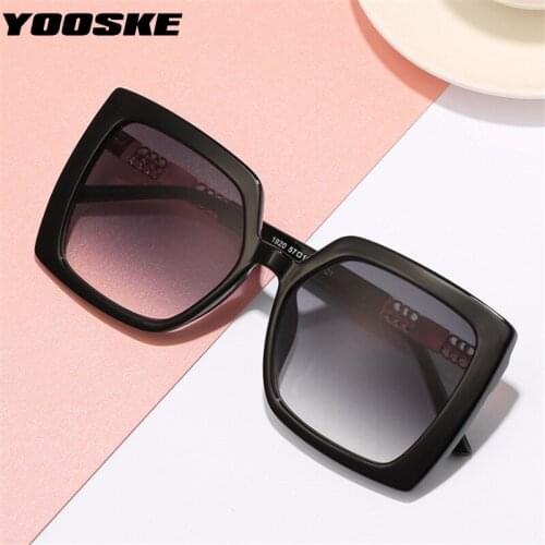 YOOSKE Women Oversize Sunglasses Vintage Men Fashion Brand Designer Square Sun Glasses UV400 Ladies Gradient Shades Eyewear