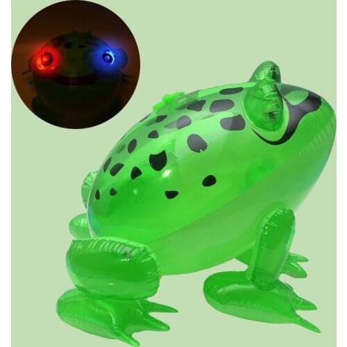 Funny Cute Inflatable Frog with Flashing Light Animal Blow up Toys Party Decoration for Toddler Kids Children Gifts