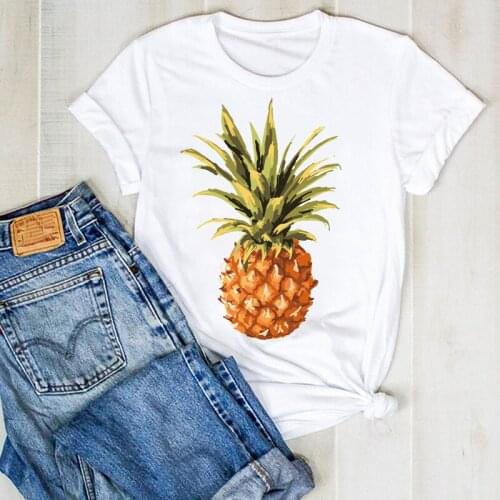 Women Pineapple Tumblr Kawaii Fashion Fruit Cartoon Ladies Summer T Tee Tshirt Womens Female Top Shirt Clothes Graphic T-shirt
