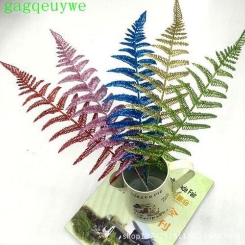 10pcs 2019 Persian leaf gold glitter christmas leaf Artificial leaves Christmas decorations ,47*15 cm