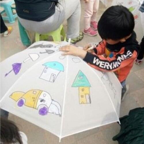 20piece Creative childrens art painting DIY advertising umbrella hand-painted graffiti activity pure color umbrella white umbre