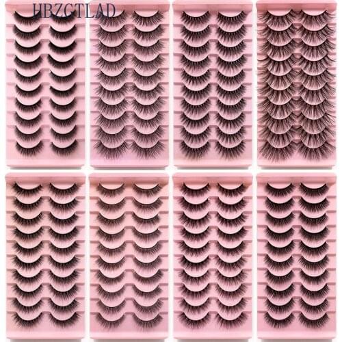 2021 NEW 10pairs Real Mink Fake eyelashes 3D Natural False Eyelashes Mink Lashes Soft Eyelash Extension Makeup Kit Cilios H13