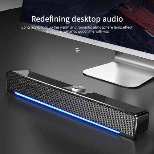 3D Surround Soundbar Bluetooth-compatible Speaker Wired Computer Stereo Subwoofer Sound bar for Laptop PC Theater TV Aux 3.5mm