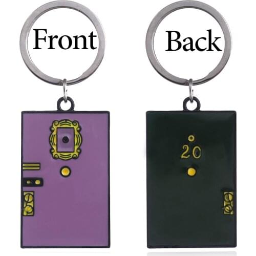 TV Show Friends Monicas Door Keychain Central Perk Coffee Time Enamel Key Chain for Women Men Fans Car Keyring Jewelry Gift
