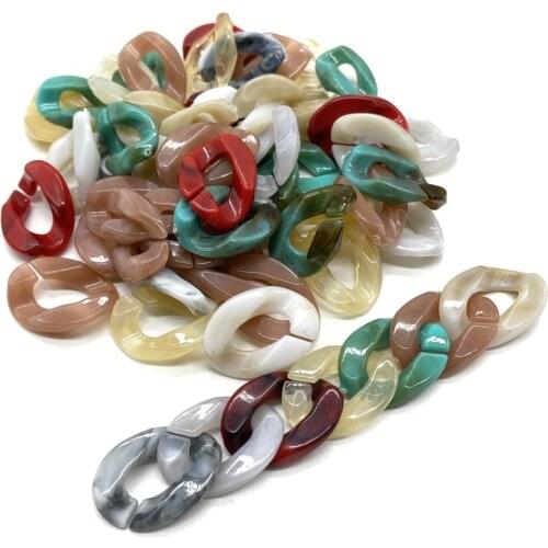 20 pcs 17x24mm Acrylic Link Bead Chain Link Accessories Bead for Jewelry Making Necklace Bracelet DIY Bag Decoration
