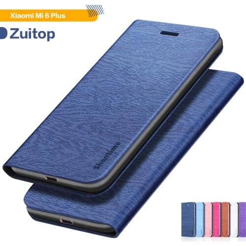 Wood grain PU Leather Phone Case For Xiaomi Mi 6 Plus Flip Book Case For Xiaomi Mi 6 Plus Business Case Soft Silicone Back Cover