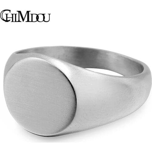 CHIMDOU Present New Style Classic Men Stainless Steel Silver Color Round Ring brushed surface R789S7
