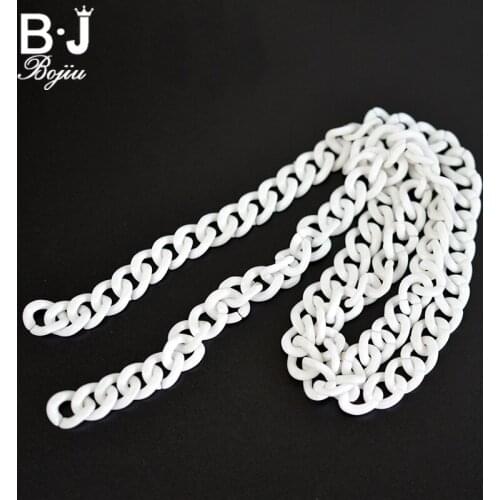 BOJIU 1M Link Chain Components Findings Black&White Color Resin Links Accessories For Making Jewelry DIY Connectors NK1066
