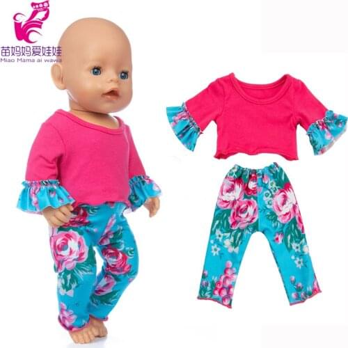 Rebon Baby Doll clothes Trumpet sleeve pants 18 inch girl doll outfit