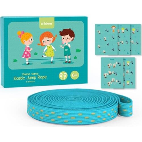 Outdoor Toys 5-7Y 3M Rubber Band Female Jumping Band Blue Elastic Sport Skipping Rope Children Classic Game Kids Dance