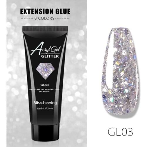 DIY Nail Beauty Set Fast Drying Phototherapy Glitter UV/LED Gel Manicure Products Nail Art Multi color Sequins Extender Poly Gel