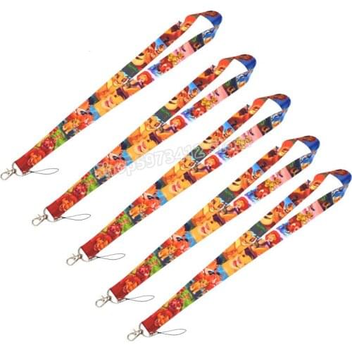 The Lion King Long Lanyard Simba Adventures Cartoon Anime Card Hanging Neck Phone Charm Strap Accessories Keychain Decoration