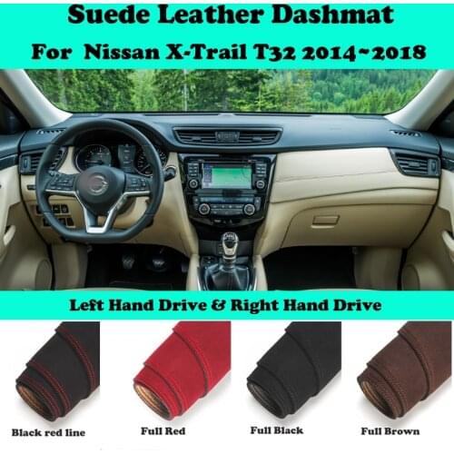 For Nissan X-Trail T32 2014 2015~2018 X Trail XTrail Suede Leather Dashmat Dashboard Cover Pad Dash Mat Car-Styling Accessories